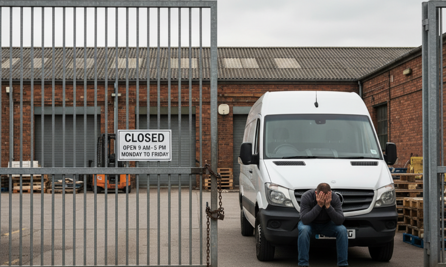 a courier who is late for a delivery