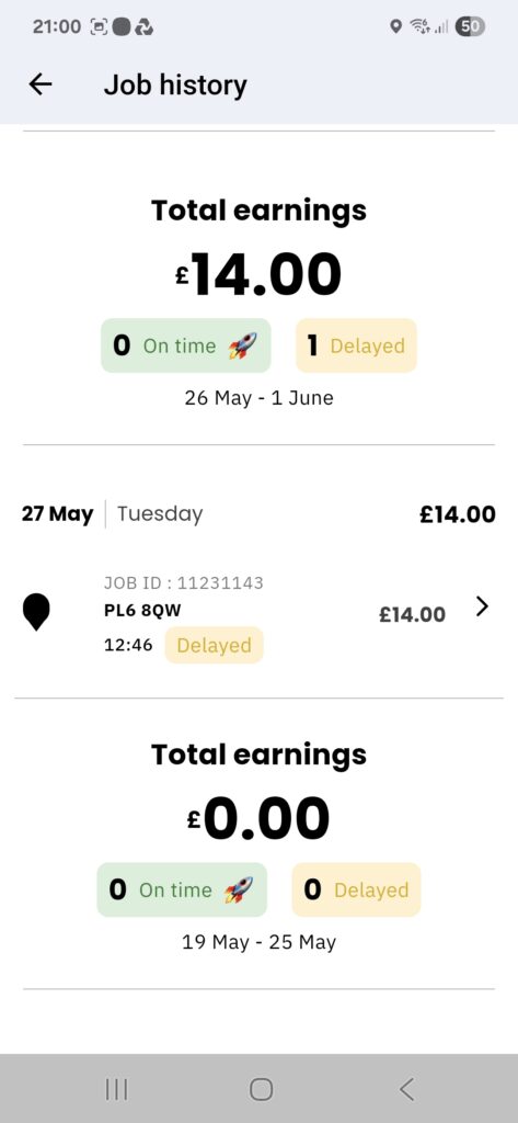 gophr daily earnings screenshot